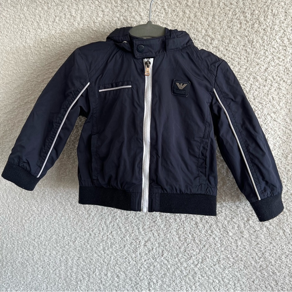 Armani Baby Giorgio Armani Blue Zipper Jacket Hood Infant Size‎ 12 Months